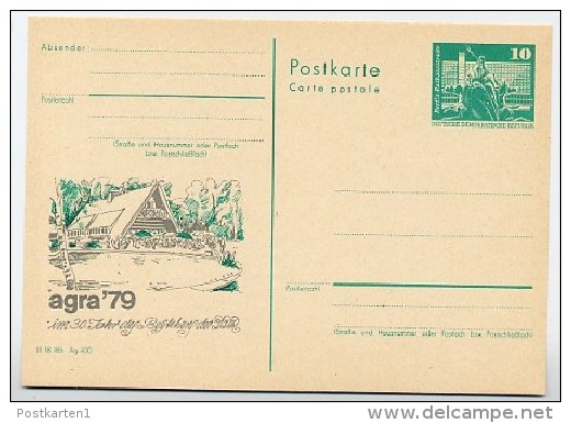 DDR P79-9-79 C85 Postkarte PRIVATER ZUDRUCK Agra Spreewaldhaus Leipzig  1979 - Private Postcards - Mint
