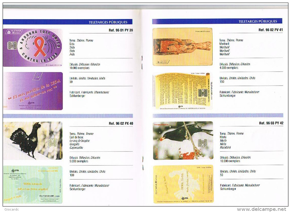 ANDORRA   - STA  PHONECARDS CATALOGUE 1991.1997  (46 PAGES) - USED - Kataloge & CDs