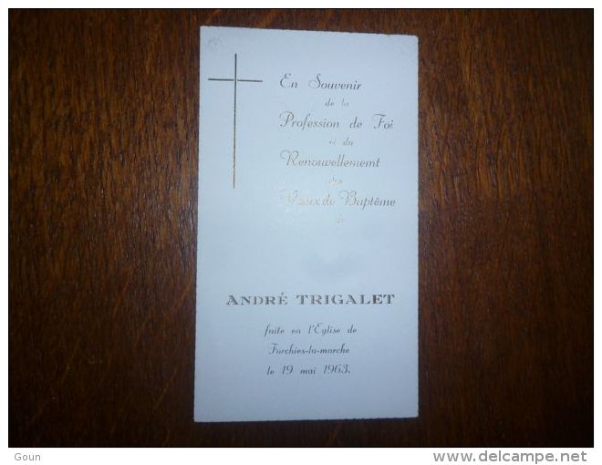 Souvenir Image Communion A TRIGALET Forchies La Marche 1963 - Kommunion Und Konfirmazion