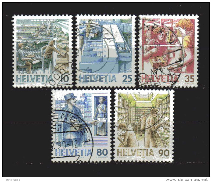 Svizzera ° 1986 - Trasporti Postali. Manca Il 5 C. N° 1250.  Unif. 1251/55 - Gebraucht