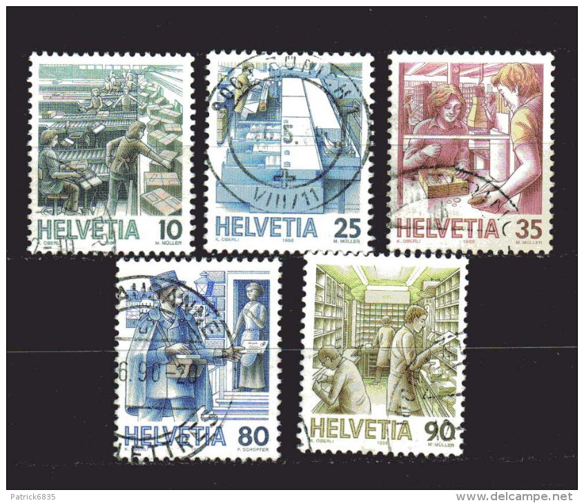 Svizzera ° 1986 - Trasporti Postali. Manca Il 5 C. N° 1250.  Unif. 1251/55 - Gebraucht