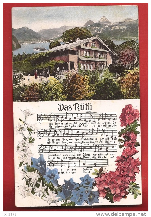 CDS4-20  Das Rütli, Fantaisie, Hymen National. Gelaufen In 1910 - Autres & Non Classés