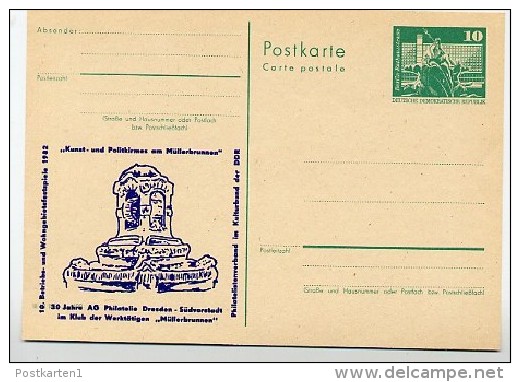 DDR P79-18b-82 C190-b Postkarte PRIVATER ZUDRUCK Müllerbrunnen Dresden 1982 - Cartes Postales Privées - Neuves