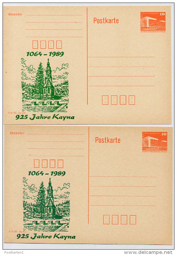 DDR P86II-23-89 C78 2 Postkarten Privater Zudruck 925 JAHRE KAYNA 1989 - Cartoline Private - Nuovi