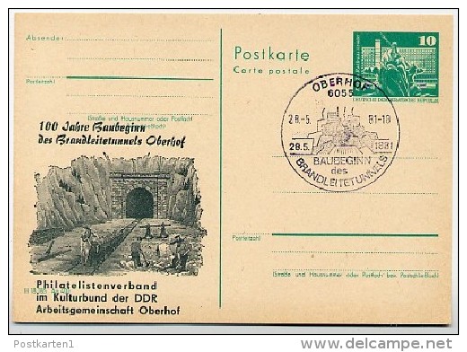 DDR P79-20b-81 C153-c Postkarte PRIVATER ZUDRUCK Brandleitetunnel Oberhof Sost. 1981 - Private Postcards - Used