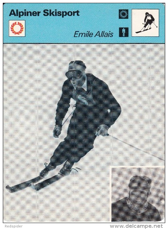 SKI ALPIN-ALPINE SKIING-SCI ALPINO, Sammelkarte /Trading Card, 16x12cm, 1977-79, Ed. Rencontre, Lausanne - Sport Invernali