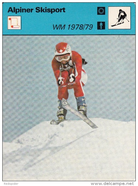 SKI ALPIN-ALPINE SKIING-SCI ALPINO, Sammelkarte /Trading Card, 16x12cm, 1977-79, Ed. Rencontre, Lausanne - Sport Invernali