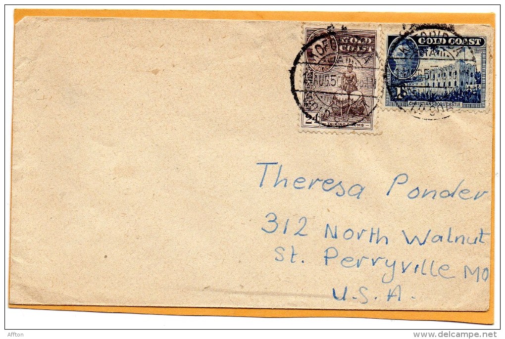 Gold Coast 1950 Cover Mailed To USA - Côte D'Or (...-1957)