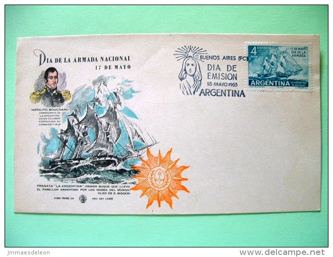 Argentina 1963 FDC Cover - Ship - Bouchard - Covers & Documents