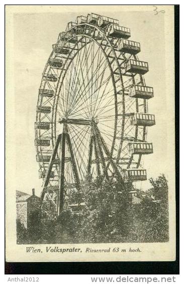 Wien Volksprater Riesenrad 63 M Hoch Sw Um 1920 - Prater
