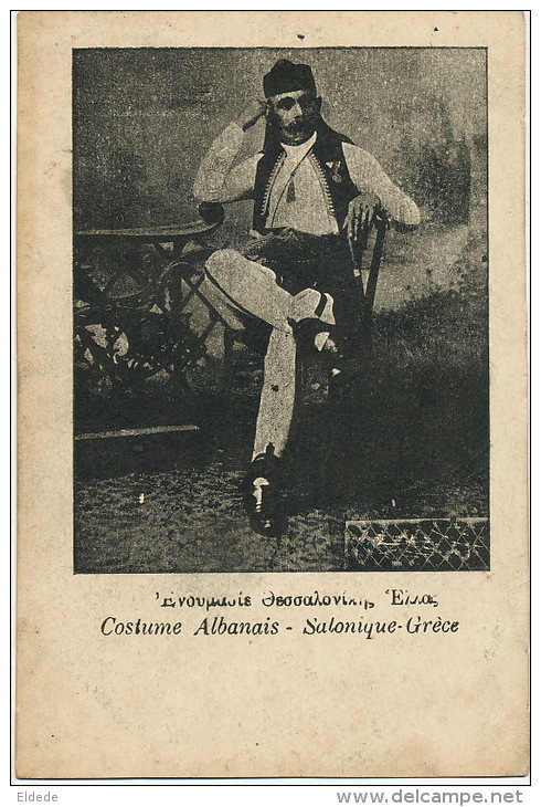 Costume Albanais A Salonique Grece 1916 - Albanie