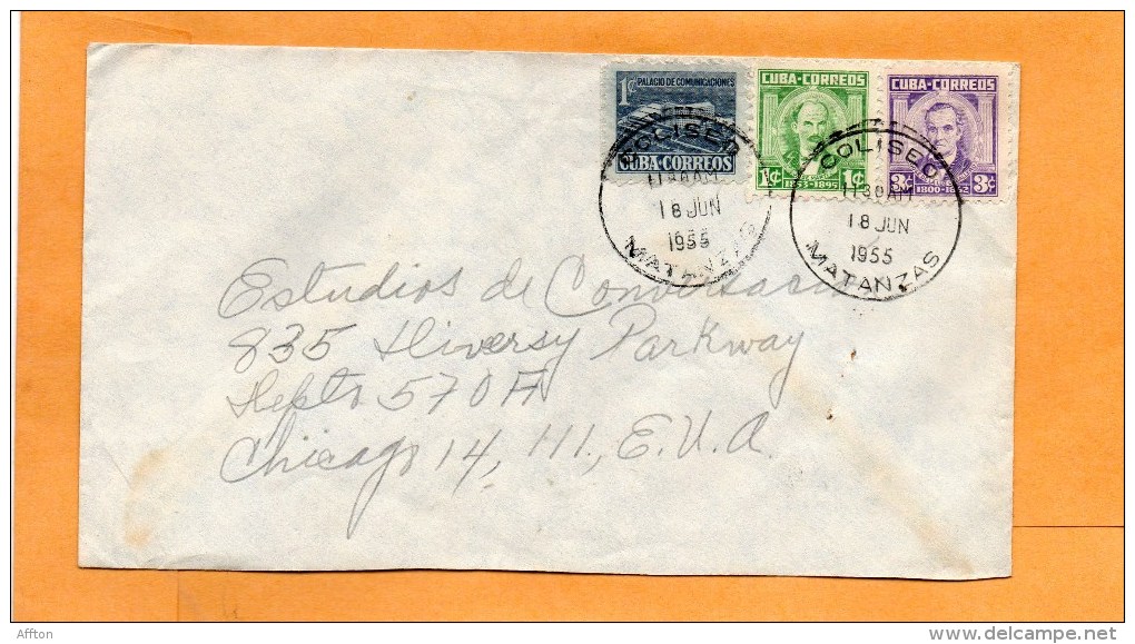 Cuba 1955 Cover Mailed To USA - Briefe U. Dokumente