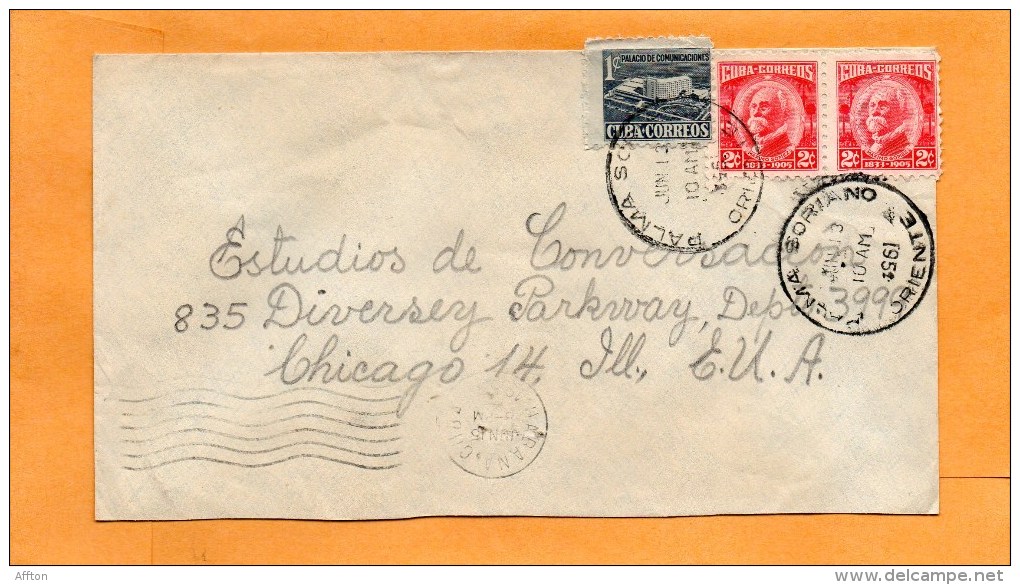 Cuba 1955 Cover Mailed To USA - Storia Postale