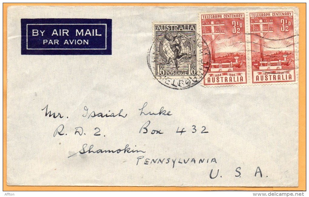 Australia 1954 Cover Mailed To USA - Covers & Documents