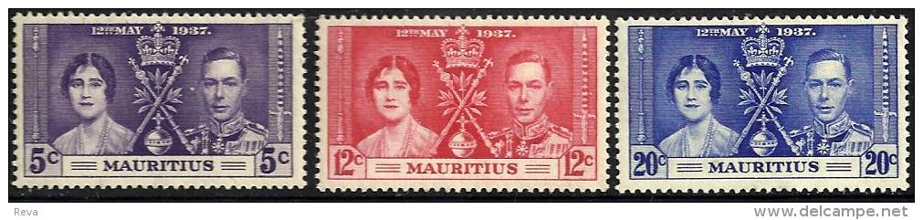 MAURITIUS CORONATION OF KGVI SET OF 3 MLH 12-05-1937 SG249-51 READ DESCRIPTION !! - Mauritius (...-1967)
