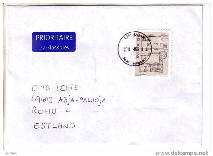 GOOD SWEDEN Postal Cover To ESTONIA 2014 - Good Stamped: Architecture - Brieven En Documenten