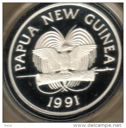 PAPUA NEW GUINEA 10 KINA SP GAMES SOCCER ETC FRONT BIRD EMBLEM BACK 1991 AG SILVER 1.4Oz FREAD DESCRIPTION CAREFULLY !!! - Papua New Guinea