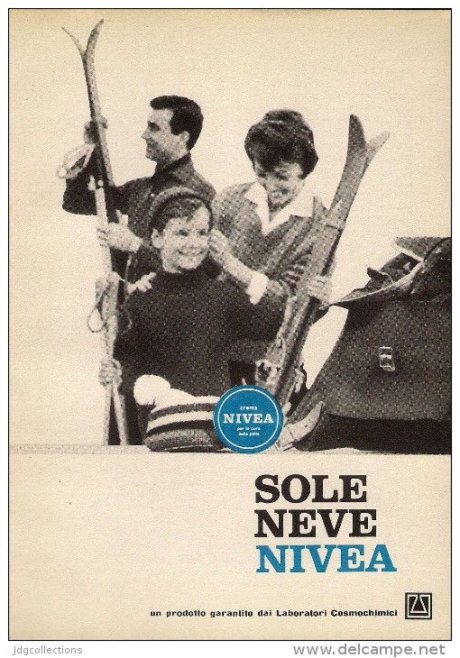 # CREMA NIVEA 1950s Advert Pubblicità Publicitè Reklame Moisturizing Cream Creme Hydratante Protector Ski Sci - Ohne Zuordnung