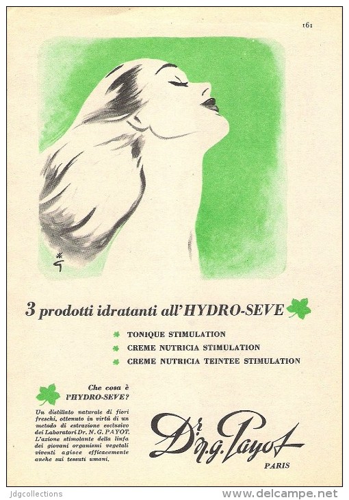 # Dr. PAYOT "3" CREME HYDRATANTE 1950s Advert Pubblicità Publicitè Reklame Cream Crema Creme Hydratante Protector Beautè - Non Classificati