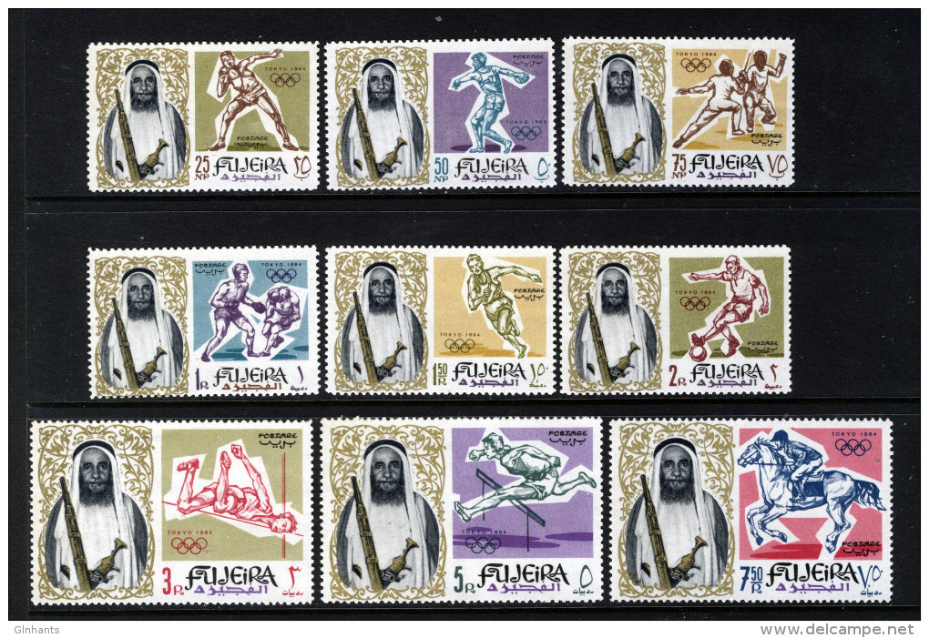 FUJEIRA - 1964 TOKYO OLYMPIC GAMES SET (9V) MNH ** WITH GUM WRINKLES - Zomer 1964: Tokyo