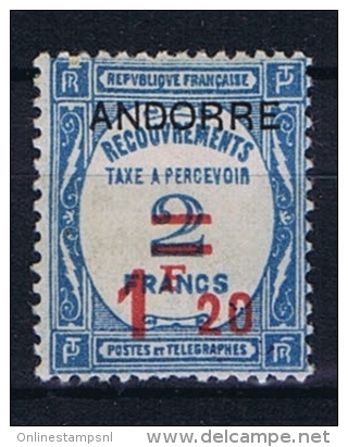 Andorre Fr. Mi Taxe 12 , MH/*  Yv  Taxe 13 - Oblitérés