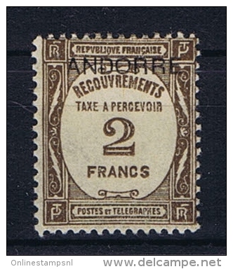 Andorre Fr. Mi Taxe 15 , MH/*  Yv  Taxe 14 - Used Stamps