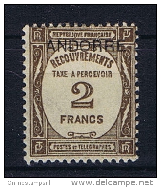 Andorre Fr. Mi Taxe 15 , MH/*  Yv  Taxe 14 - Oblitérés