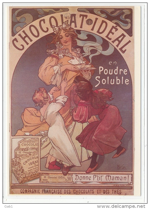 Alphonse Mucha -- Chocolat Ideal , 1897 --- Repro 1986 - Mucha, Alphonse