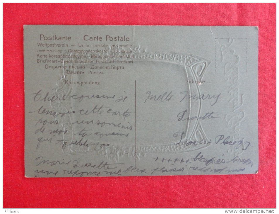 Embossed Silk Added Center Birthday Greetings Circa 1910 Not Mailed  Ref 1226 - Other & Unclassified