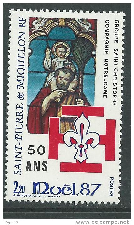 St Pierre Et Miquelon  N° 483  XX  Noël Et 50ème Anniversaire Du Scoutisme Aux Iles Sans Charnière, TB - Neufs