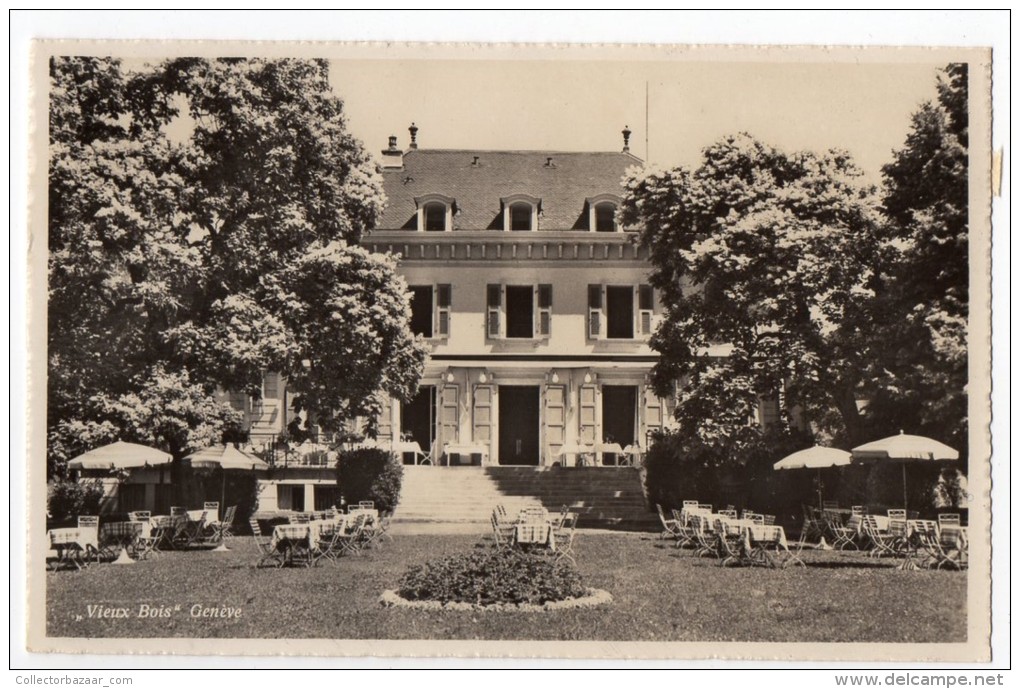 Vieux Bois Suisse Geneve Restaurant Real Photo Carte Postale Vintage Original Postcard Cpa Ak (W3_3004) - Hoteles & Restaurantes