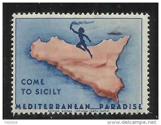 ITALIA LUOGOTENENZA ITALY 1946 1947 PROPAGANDA TURISTICA ALLEATI COME TO SICILY MEDITERRANEAN PARADISE ALLIED MILITARY - Neufs