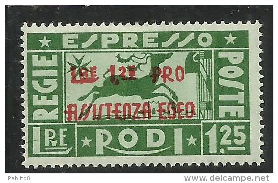 GERMAN EGEO OCCUPAZIONE TEDESCA 1943 PRO ASSISTENZA EGEO ESPRESSO SPECIAL DELIVERY LIRE 1,25 + 1,25  MNH - Aegean (German Occ.)