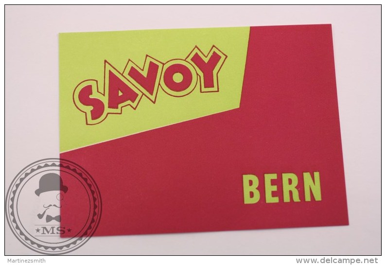 Hotel Savoy Bern, Switzerland - Original Vintage Luggage Hotel Label - Sticker - Hotel Labels