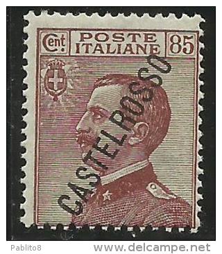 CASTELROSSO 1924 SOPRASTAMPATO D´ITALIA ITALY OVERPRINTED  85 CENT. MNH - Castelrosso