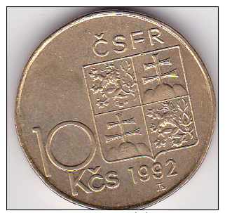 TCHECOSLOVAQUIE - PIECE DE 10 KORUN - 1992 - Czechoslovakia