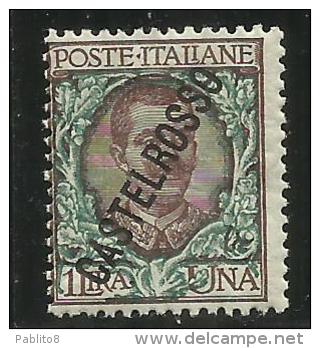 CASTELROSSO 1924 SOPRASTAMPATO D´ITALIA ITALY OVERPRINTED  LIRE 1 MNH - Castelrosso