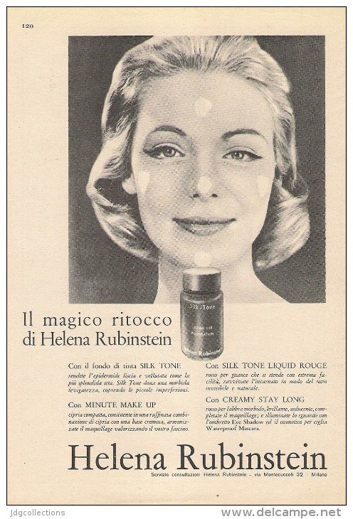 # HELENA RUBINSTEIN ROUGE & MAKE UP, ITALY 1950s Advert Pubblicità Publicitè Reklame Lipstick Rossetto Lapiz Beautè - Unclassified