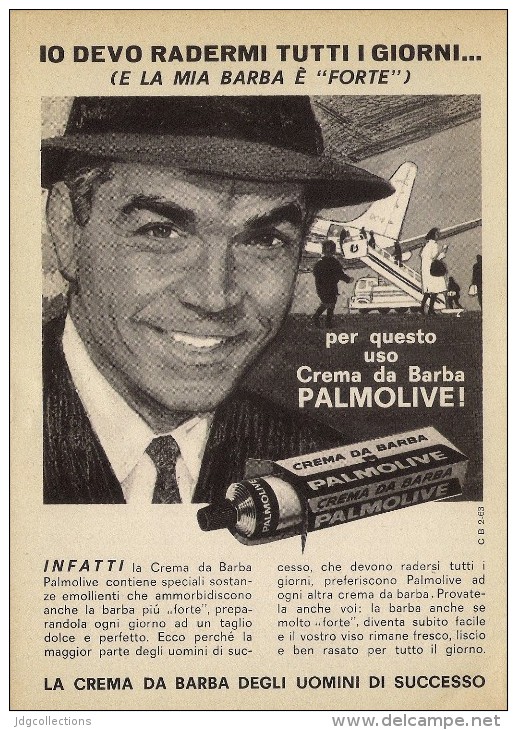 # PALMOLIVE SHAVING CREAM, ITALY 1950s Advert Pubblicità Publicitè Reklame Crema Barba Afeitar Creme Rasage Rasierschaum - Non Classés