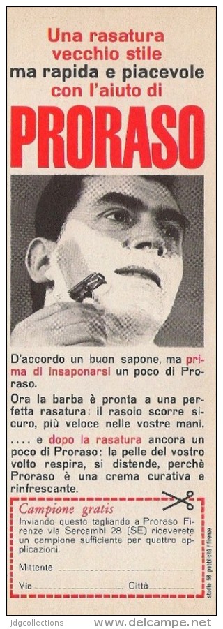 # PRORASO SHAVING CREAM, ITALY 1950s Advert Pubblicità Publicitè Reklame Crema Barba Afeitar Creme Rasage Rasierschaum - Non Classés