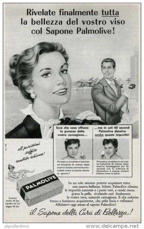 # PALMOLIVE SOAP, ITALY 1950s Advert Pubblicità Publicitè Reklame Sapone Savon Jabon Seife Beautè - Unclassified