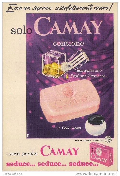 # CAMAY SOAP PROCTER & GAMBLE, ITALY 1950s Advert Pubblicità Publicitè Reklame Sapone Savon Jabon Seife - Non Classificati