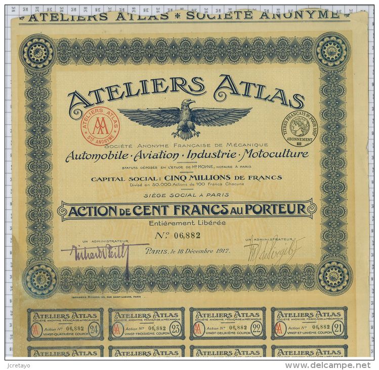 Ateliers Atlas, Automobile Aviation Industrie Motoculture - Luchtvaart