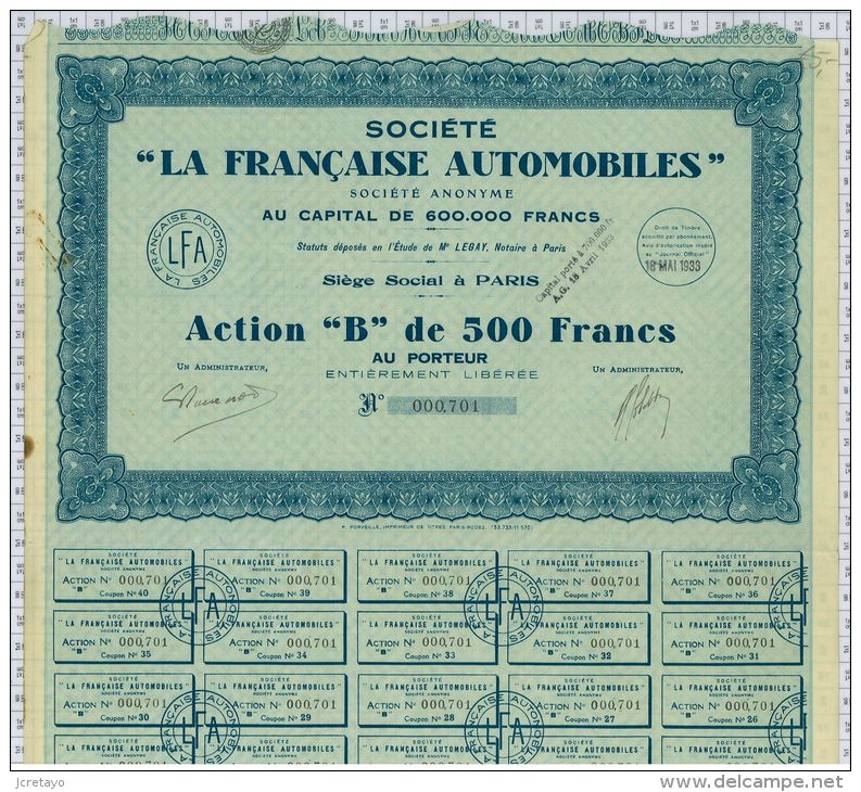 Sté La Française Automobiles - Transports