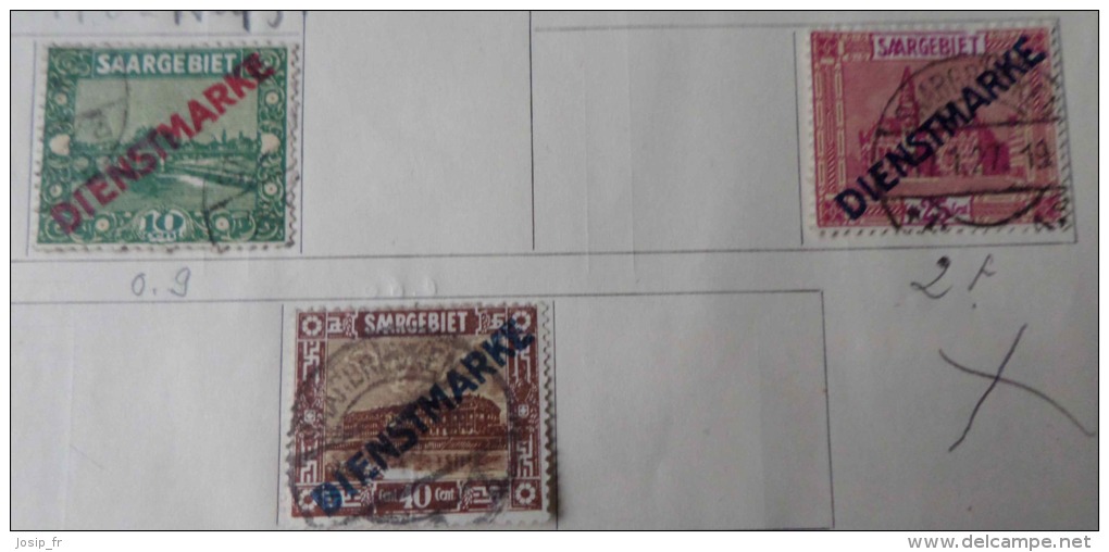 ALLEMAGNE: Petit Lot TIMBRES SARRE Oblitérés - Usados