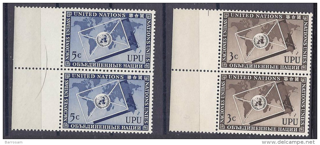 UnitedNations(New York)1953: Yvert17/18mnh** Pairs - Nuevos