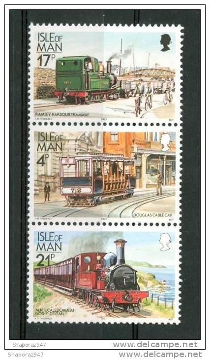 1991 Isola Di Man Treni Railways Trains Tram Set MNH**B201 - Tramways