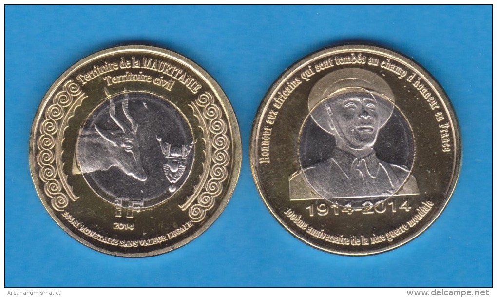 MAURITANIA  1 FRANCO 2.014 2014 Bimetálica  SC/UNCirculated    VERY VERY RARE!!!!  T-DL-10.785 - Mauritanie