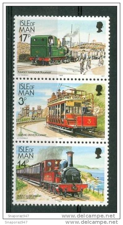 1989 Isola Di Man Treni Railways Trains Tram Set MNH**B202 - Tramways