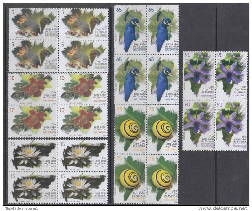 2012.37 CUBA 2012 MNH COPA CUBA. FAUNA. BIRDS SNAILS. FLOWERS.SQUIRRELS. BLOCK 4 - Neufs